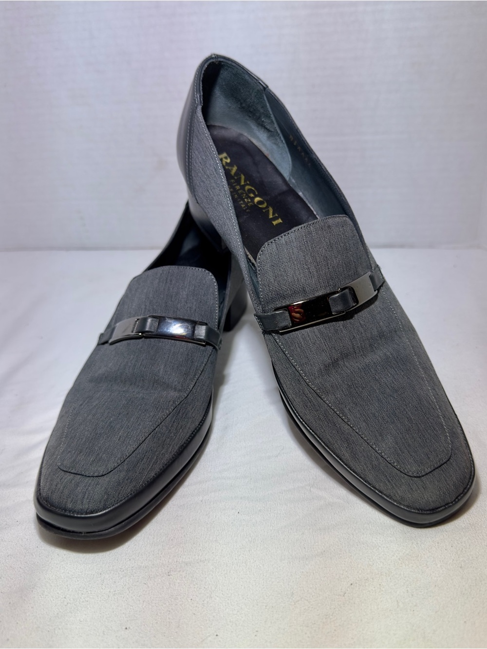 Rangoni Firenze Italy Gray Horsebit Loafers Women’s 8.5 AAAA Slip On Shoes